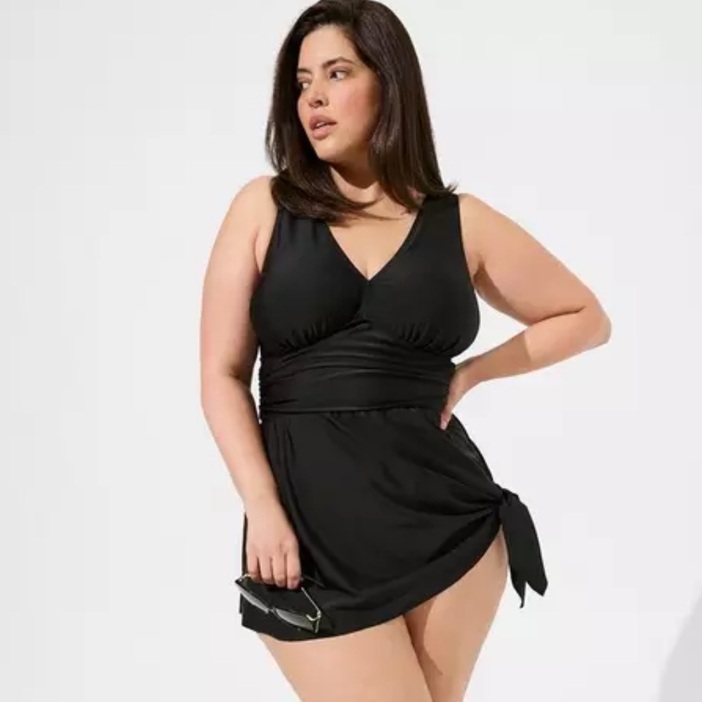 Elegant Black Swim Dress